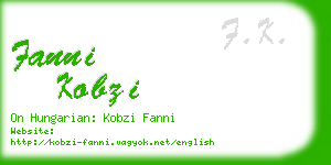 fanni kobzi business card